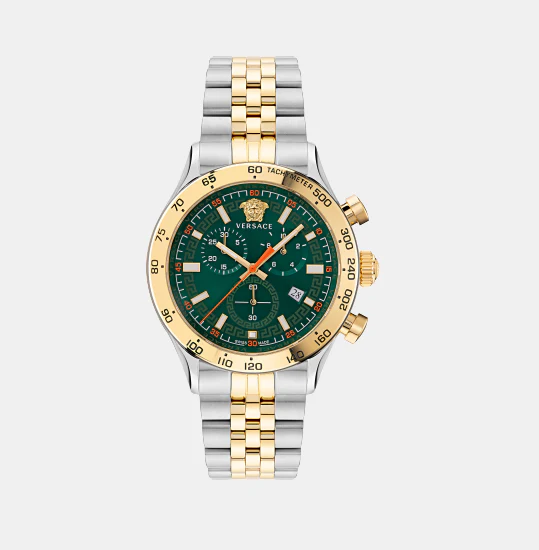 Hellenyium Men Green Dial Chronograph Stainless Steel Watch VE2U00522 - Image 2