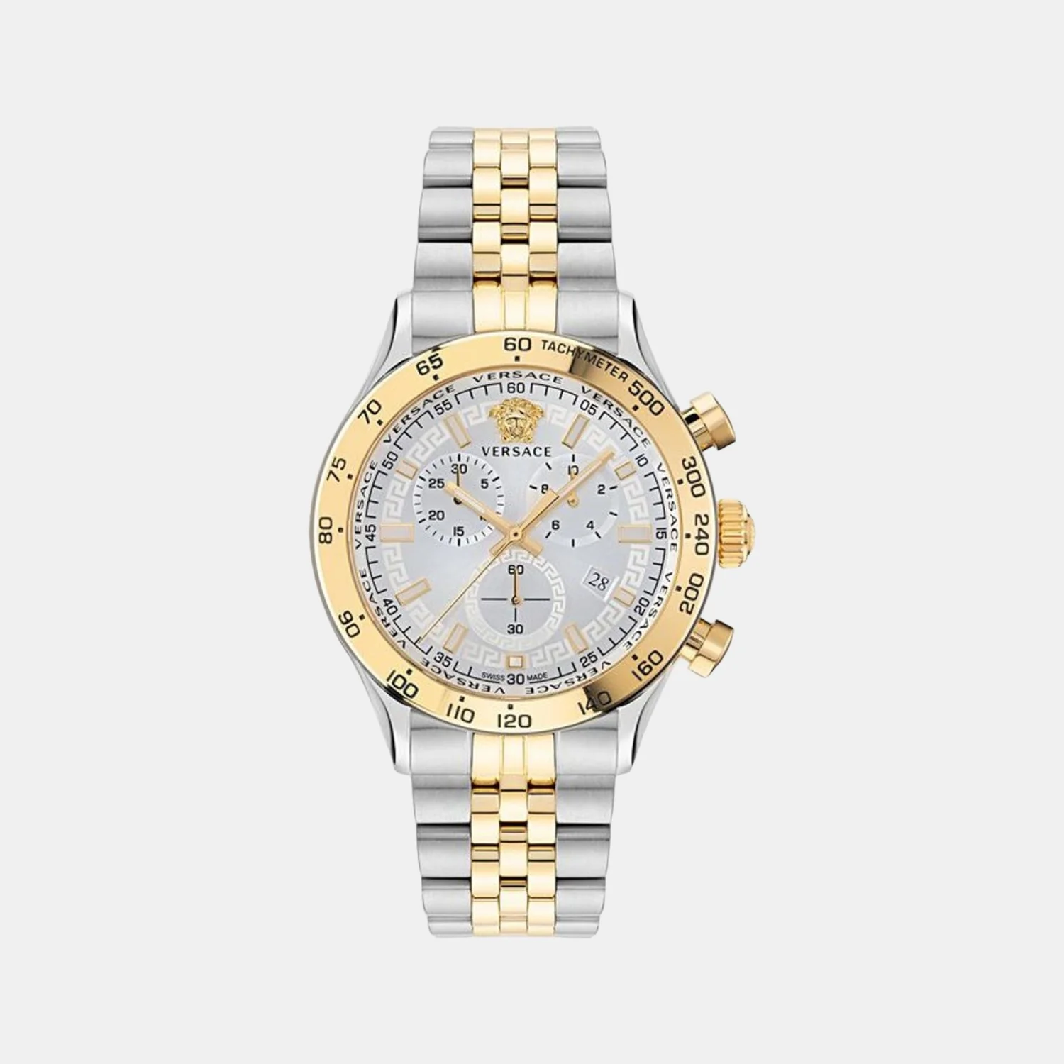 Hellenyium Men Quartz White Dial Chronograph Stainless Steel Watch VE2U00422