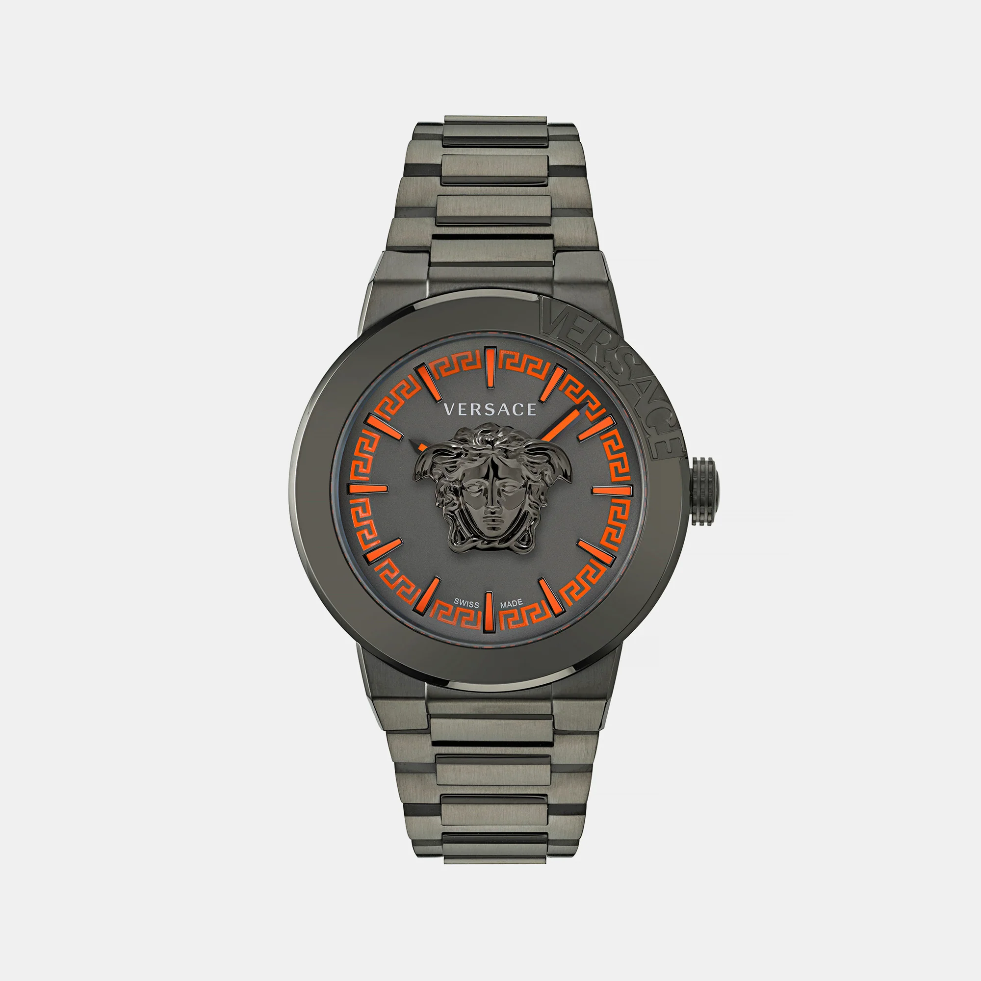 Medusa Infinite Men Quartz Black Dial Analog Stainless Steel Watch VE7E00723