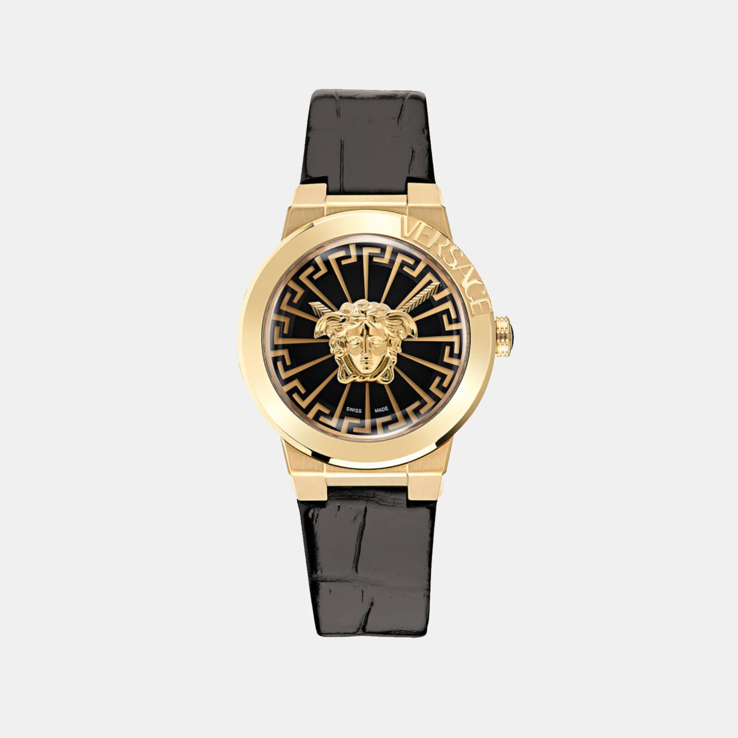 Medusa Infinite Women Quartz Black Dial Analog Leather Watch VE3F00222 - Image 2