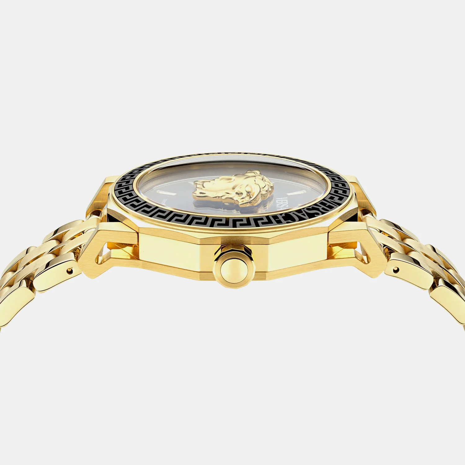 Medusa Men Quartz Black Dial Analog Stainless Steel Watch VE9I00424 - Image 3