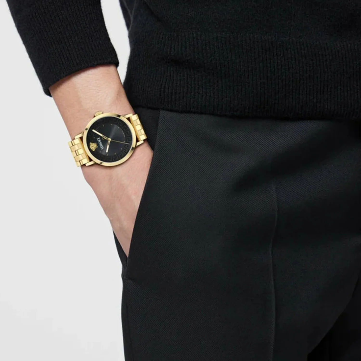 Men Quartz Black Dial Analog Stainless Steel Watch VE0T00525 - Image 3