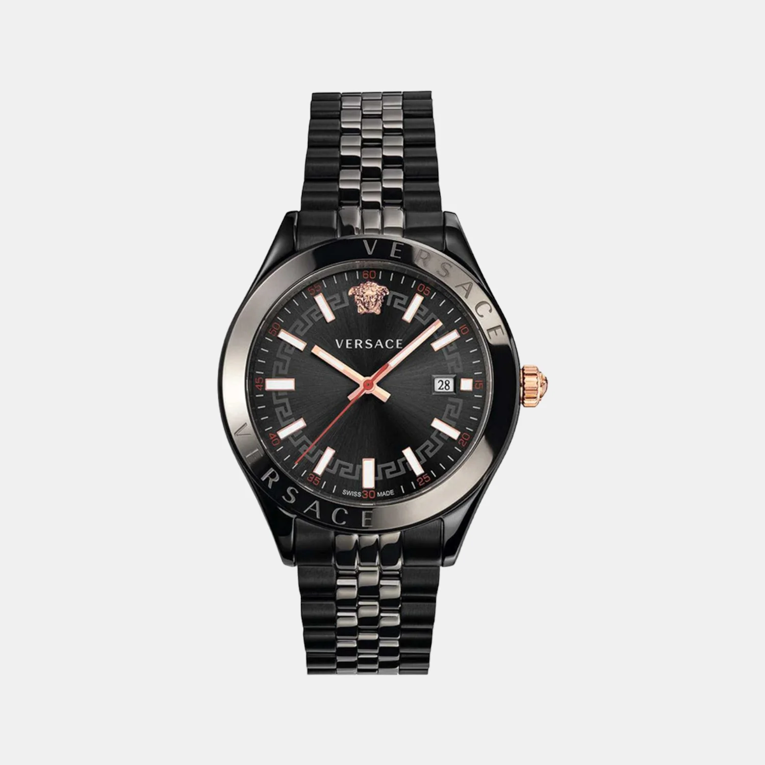 Men Quartz Black Dial Analog Stainless Steel Watch VEVK00320