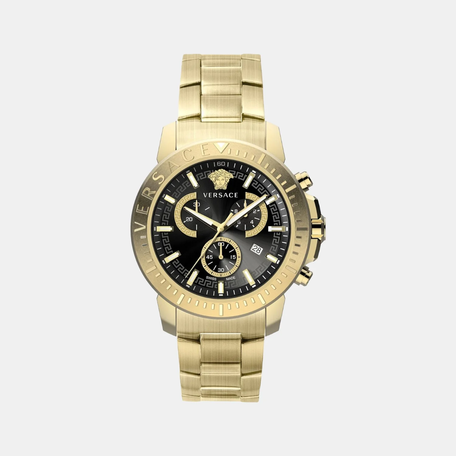 Men Quartz Black Dial Chronograph Stainless Steel Watch VE2E00921
