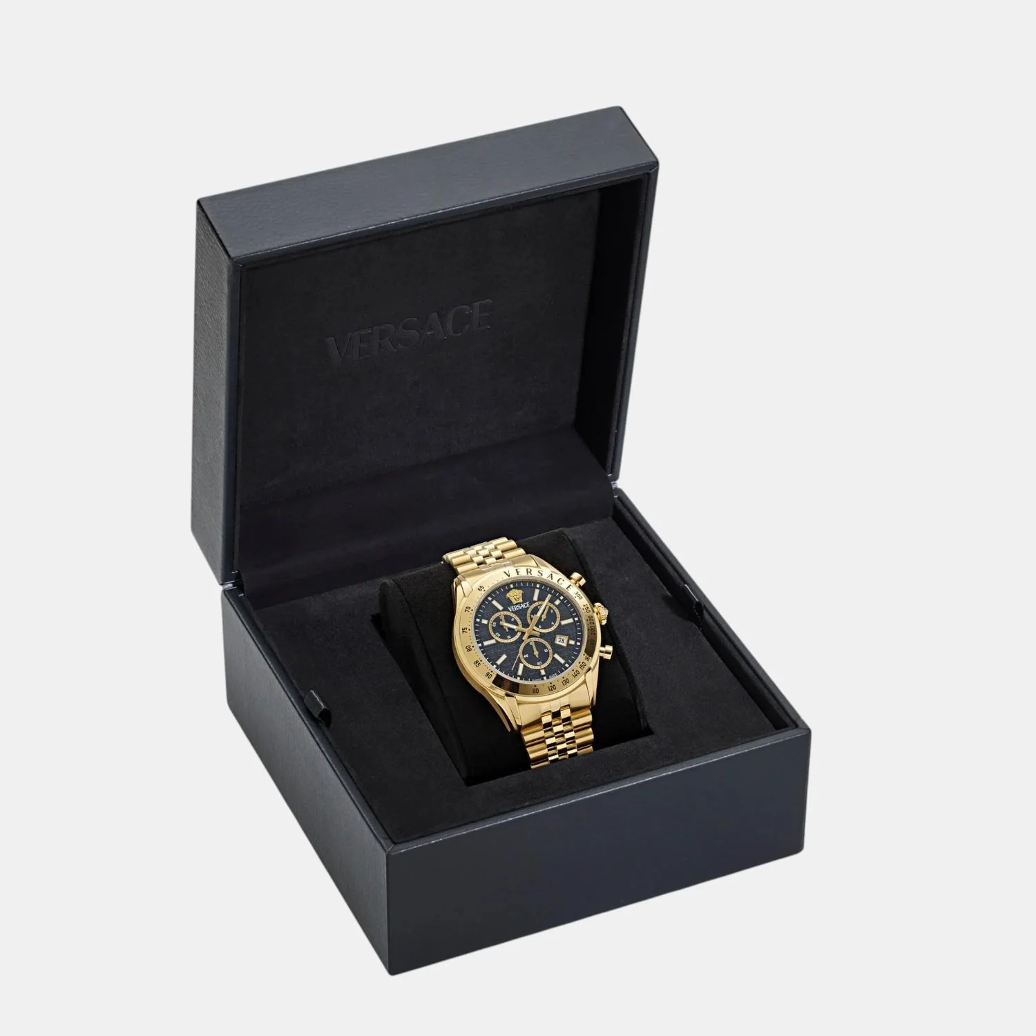 Men Quartz Black Dial Chronograph Stainless Steel Watch VE8R00624 - Image 4