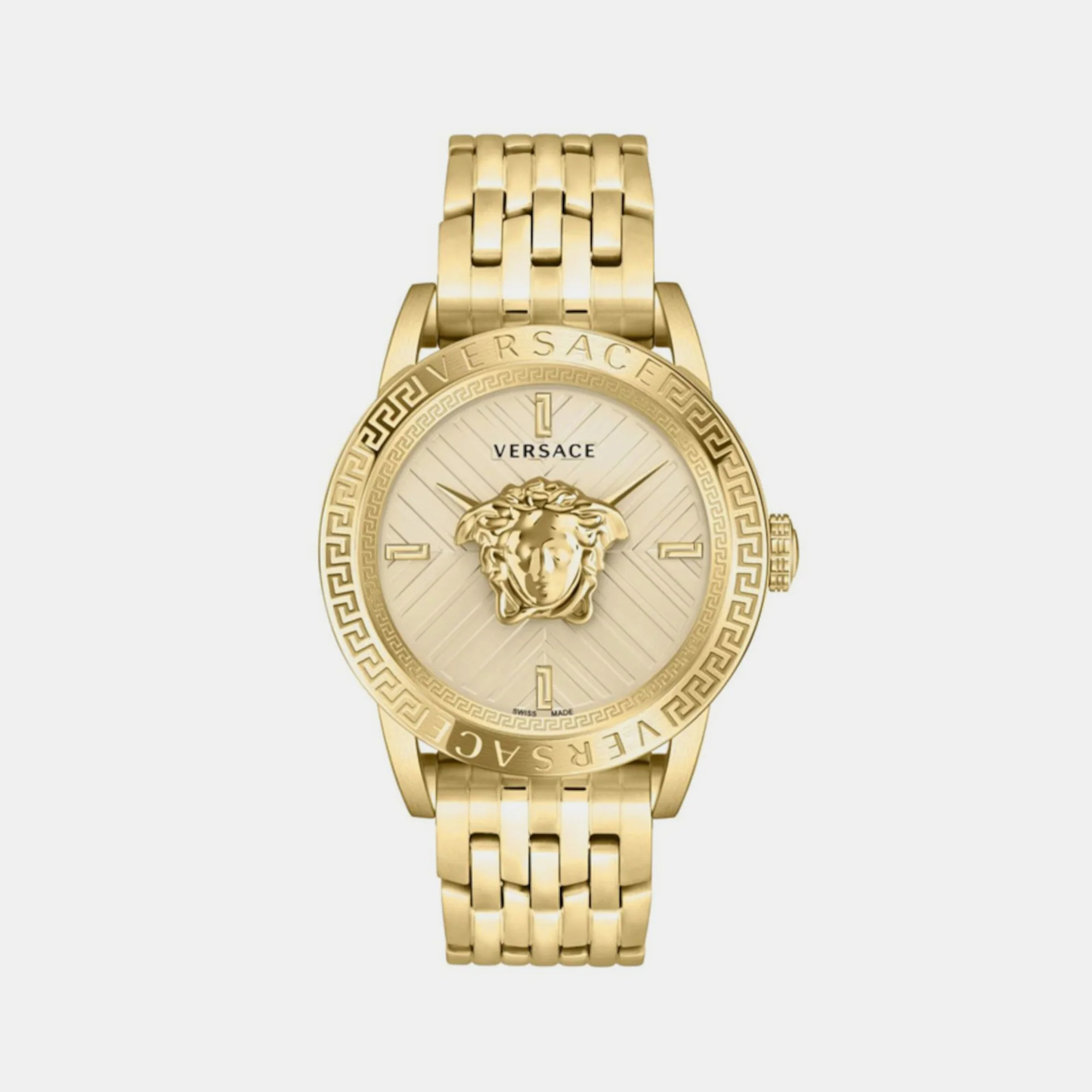 Men Quartz Gold Dial Analog Stainless Steel Watch VESN00722
