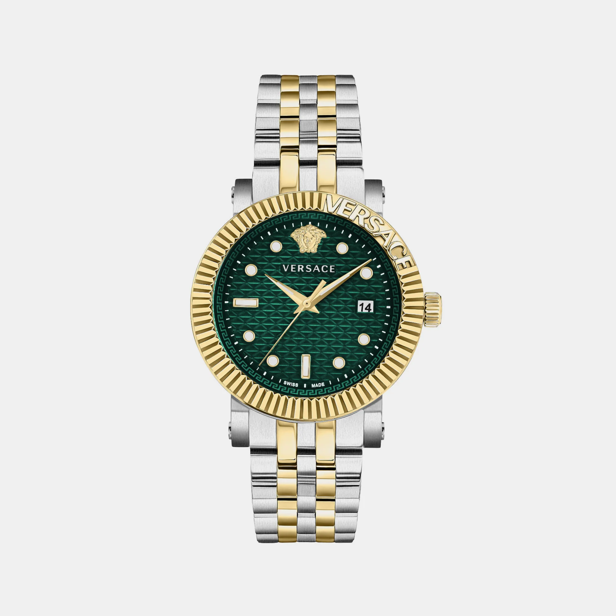 Men Quartz Green Dial Analog Stainless Steel Watch VESR00722