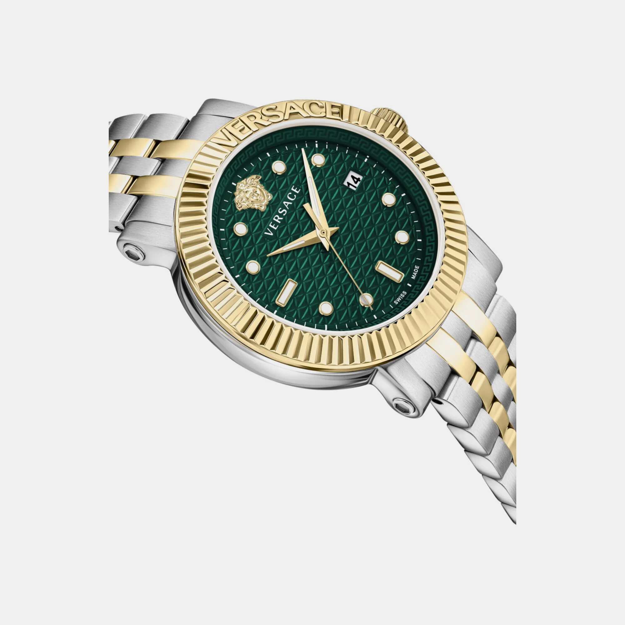 Men Quartz Green Dial Analog Stainless Steel Watch VESR00722 - Image 2