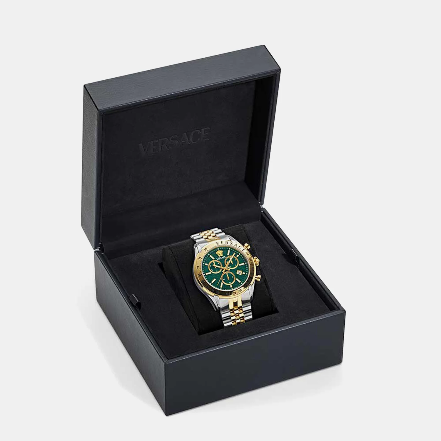 Men Quartz Green Dial Chronograph Stainless Steel Watch VE8R00524 - Image 5