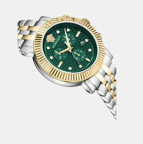 Men Quartz Green Dial Chronograph Stainless Steel Watch VESQ00722 - Image 2