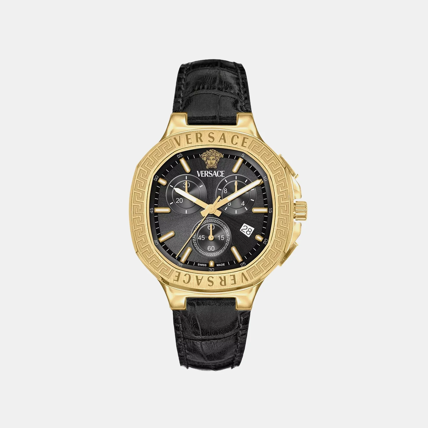 Unisex Quartz Black Dial Chronograph Calf Watch VEVCA0224