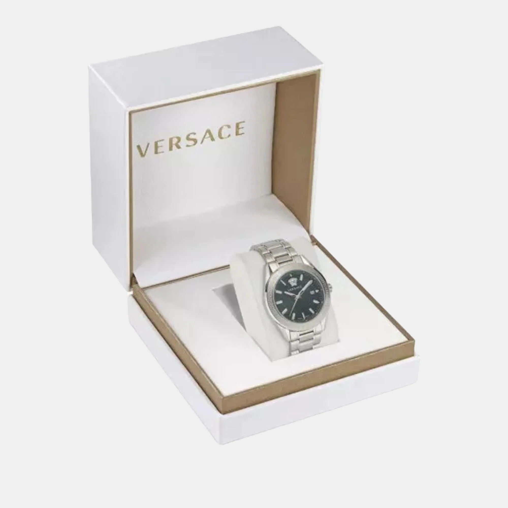 V-Code Men Quartz Green Dial Analog Stainless Steel Watch VE6A00423 - Image 5