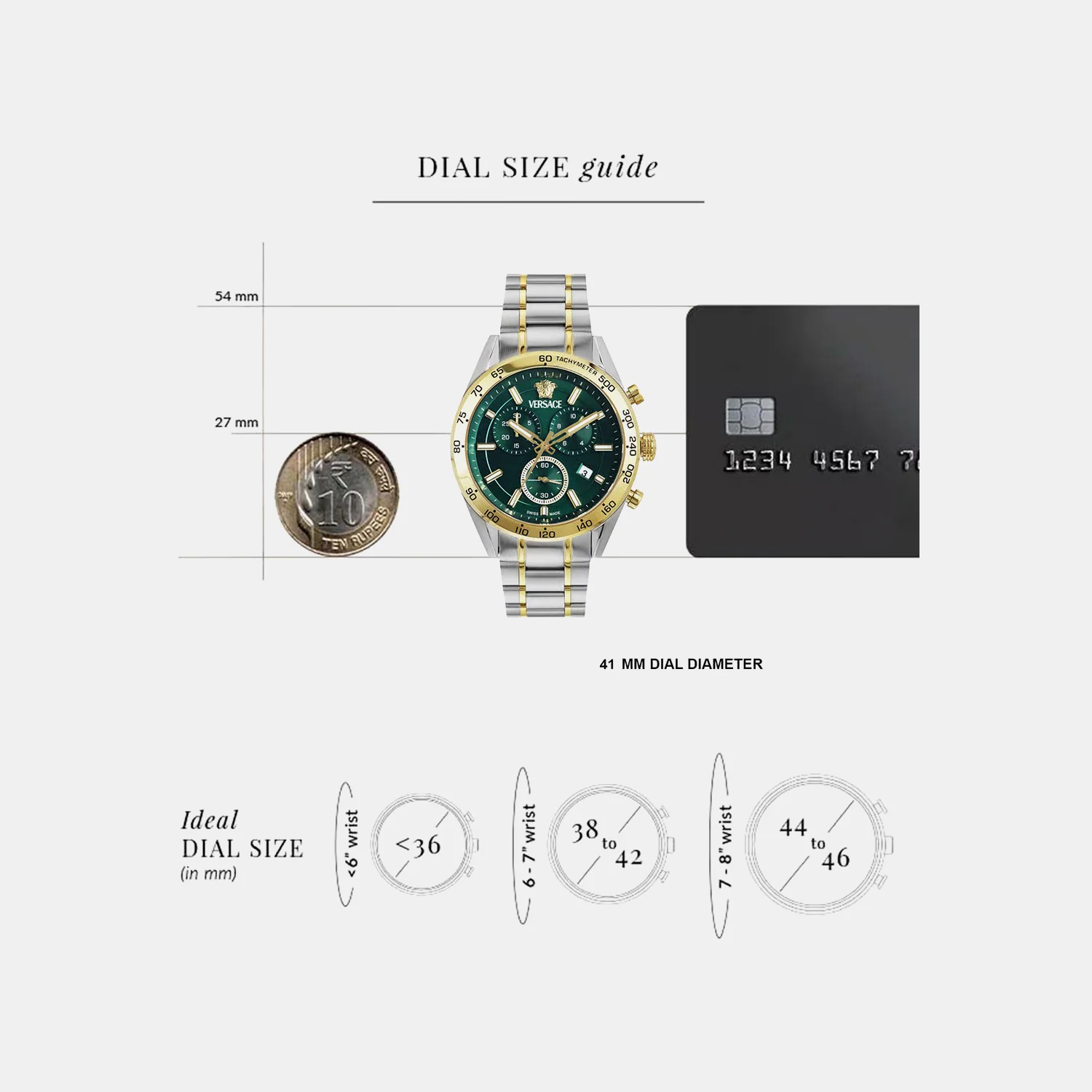 V-Code Unisex Quartz Green Dial Chronograph Stainless Steel Watch VE0CA0324 - Image 8