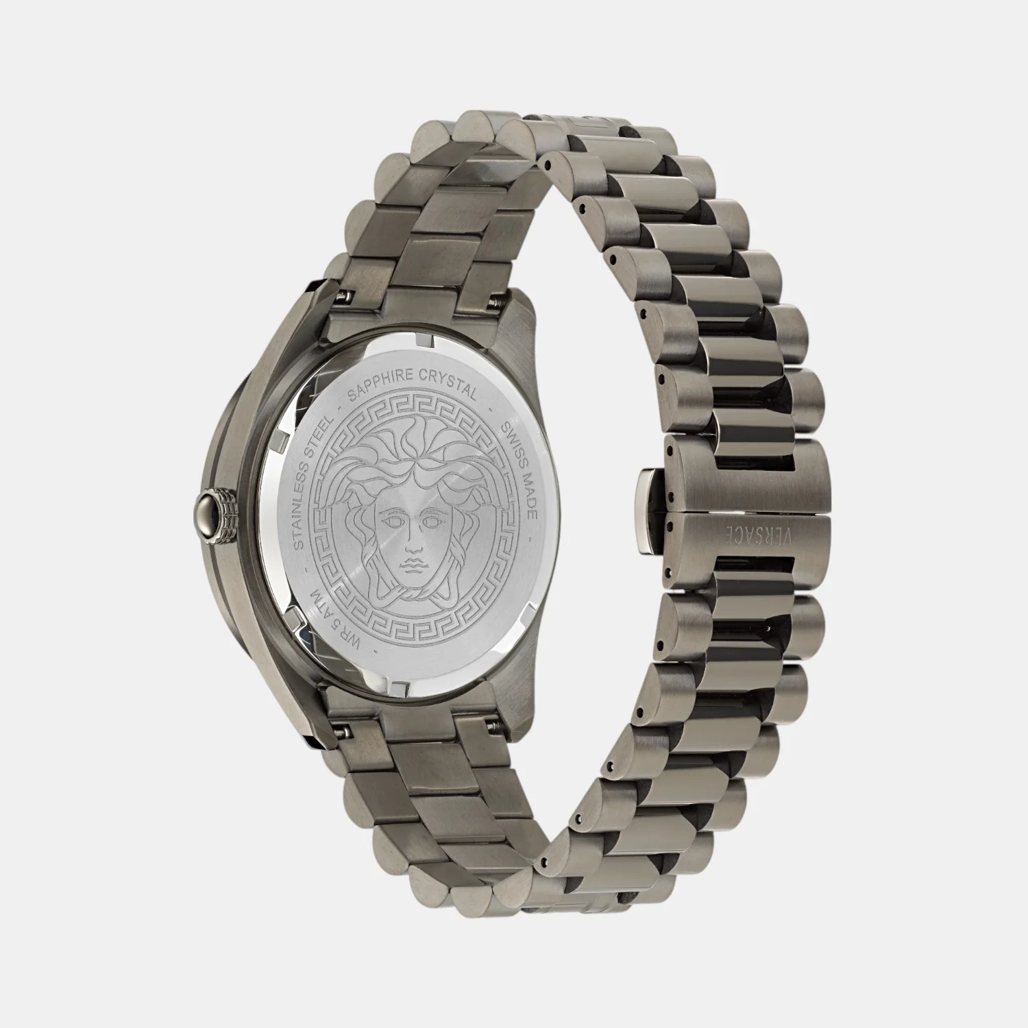 V Dome Men Quartz Black Dial Analog Stainless Steel Watch VE8E00724 - Image 4