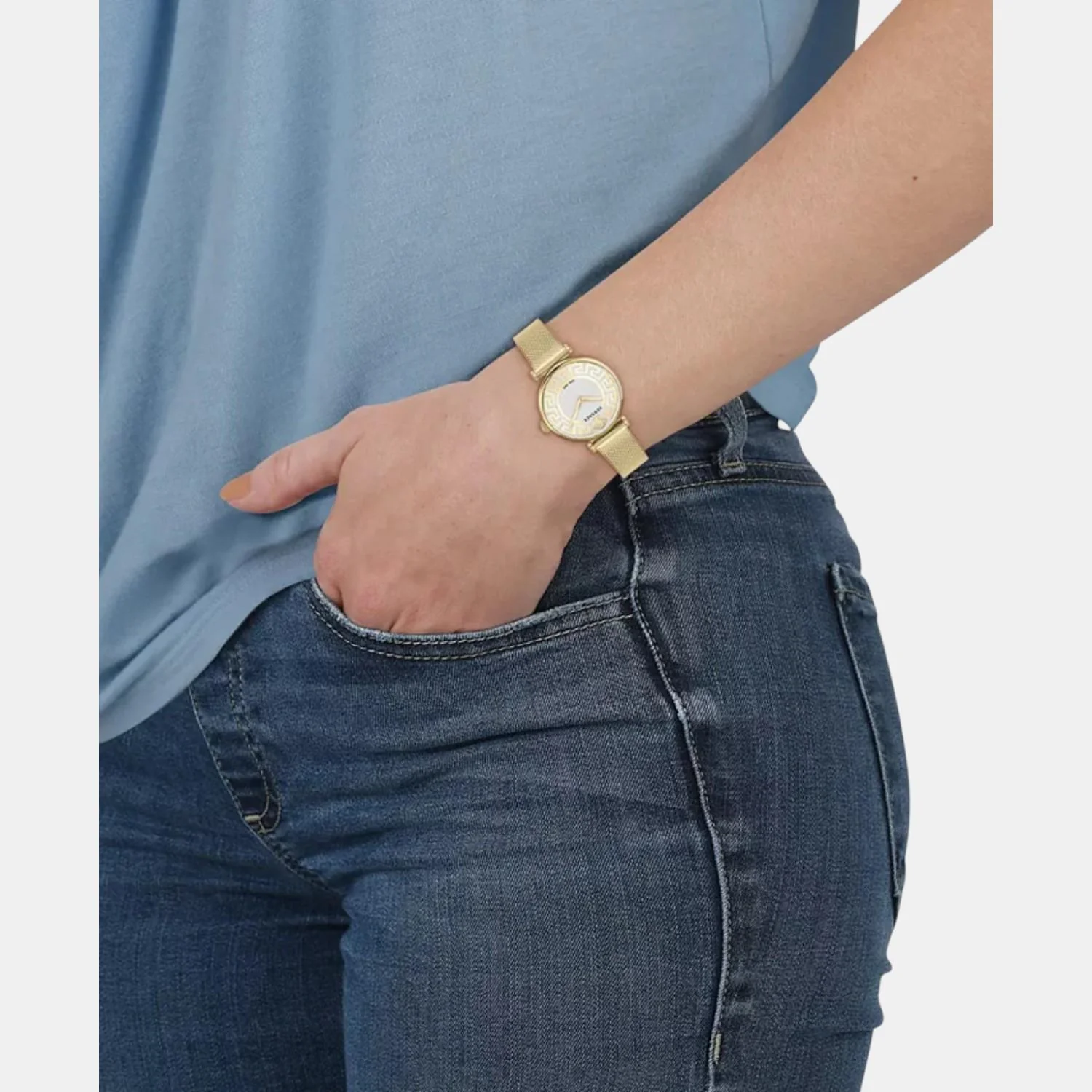 Women Quartz Dual Tone Dial Analog Stainless Steel Watch VE1CA0623 - Image 4