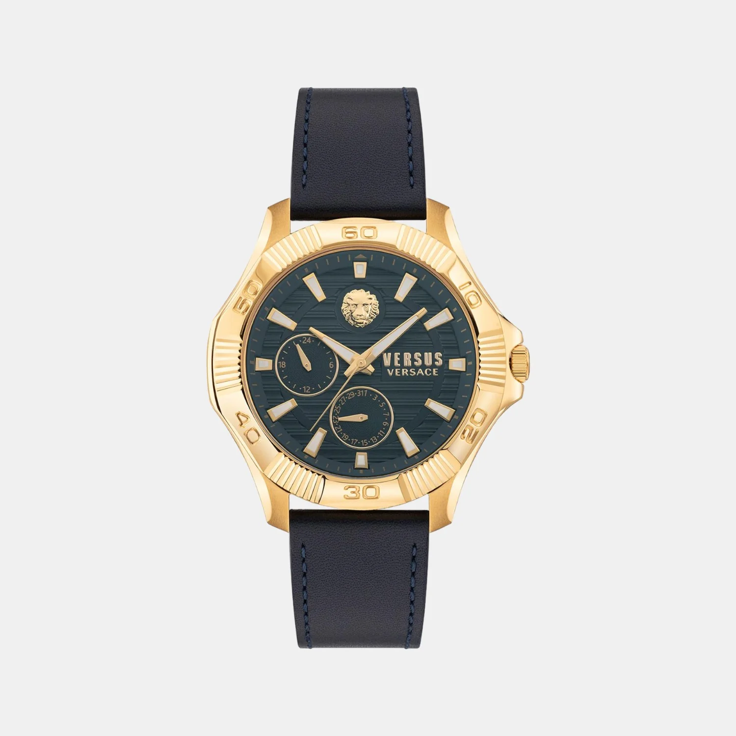 Men Quartz Blue Dial Analog Leather Watch VSPZT0221