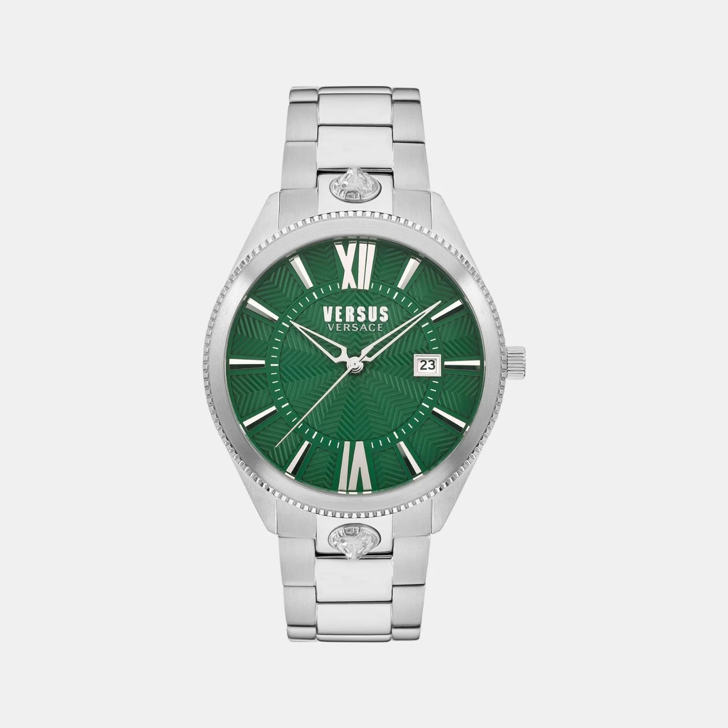 Men Quartz Green Dial Analog Stainless Steel Watch VSPZY0421