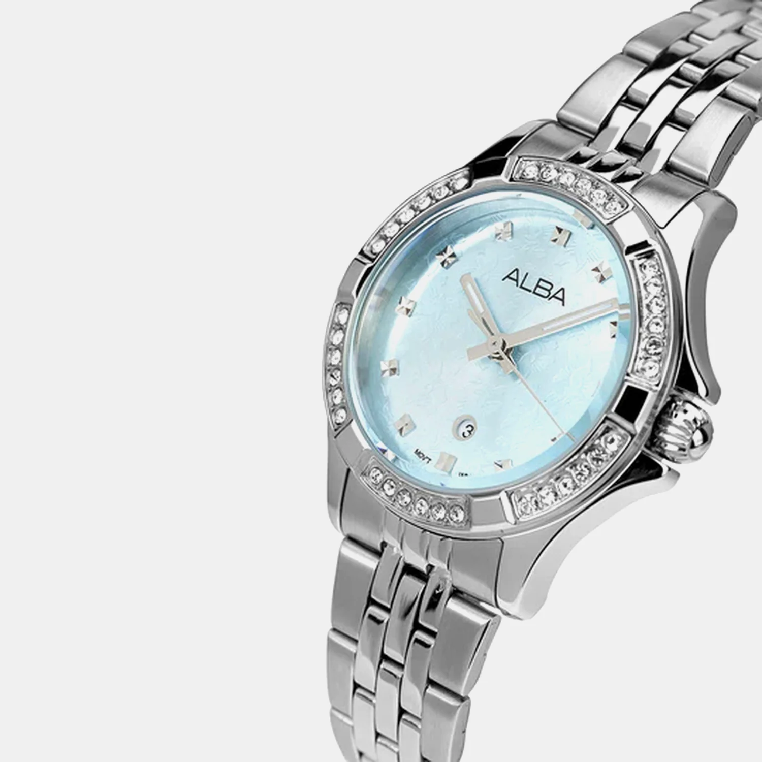Women Quartz Blue Dial Analog Stainless Steel Watch AH7EE3X1 - Image 2