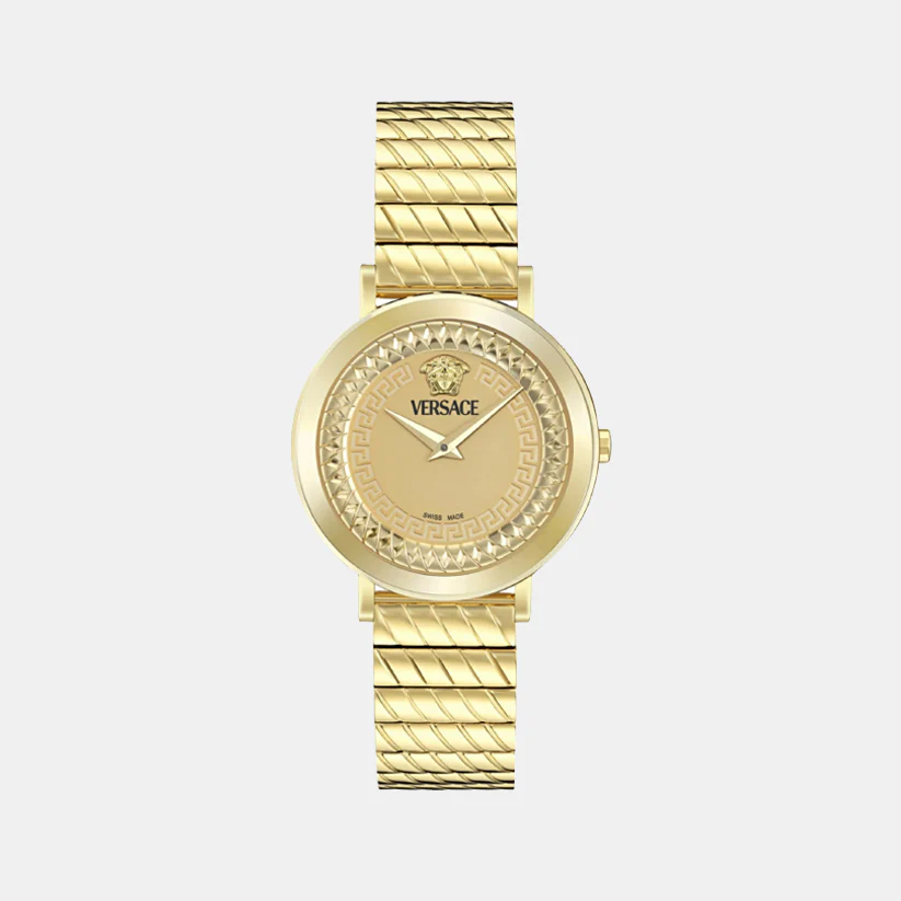 Delphinus Women Quartz Gold Dial Analog Recycled Steel Watch VE0O00525