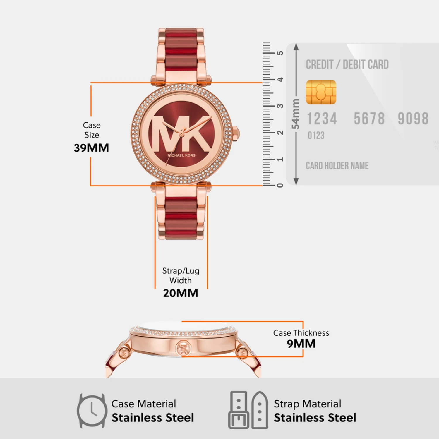 Women Quartz Two Tone Dial Analog Watch MKO1224 - Image 5