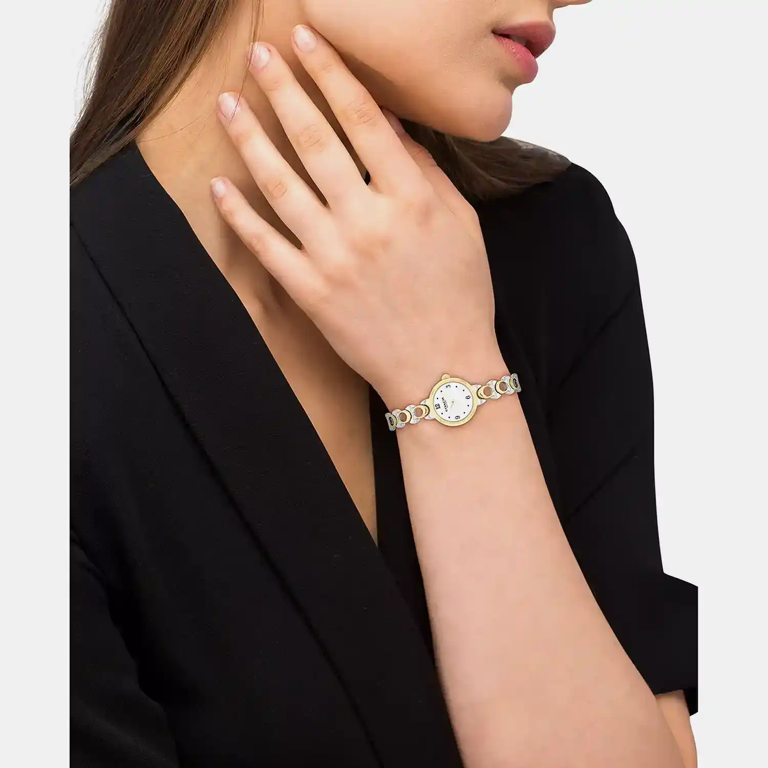 Women Quartz White Dial Analog Stainless Steel Watch 14504653 - Image 2