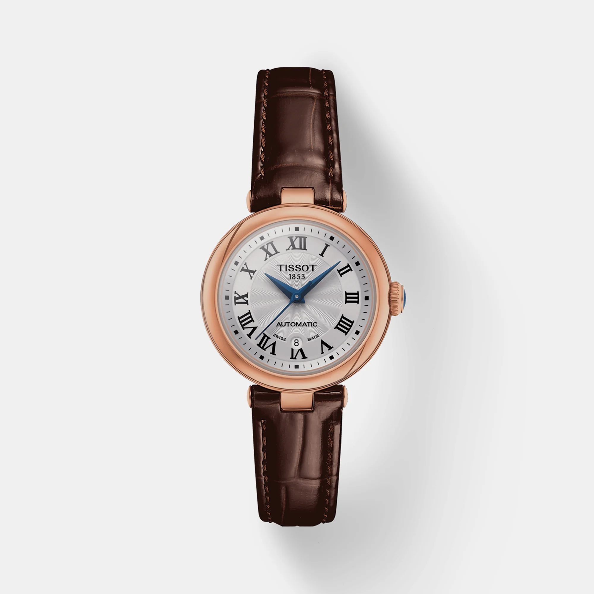 Women's White Dial Leather Automatic Watch T1262073601300